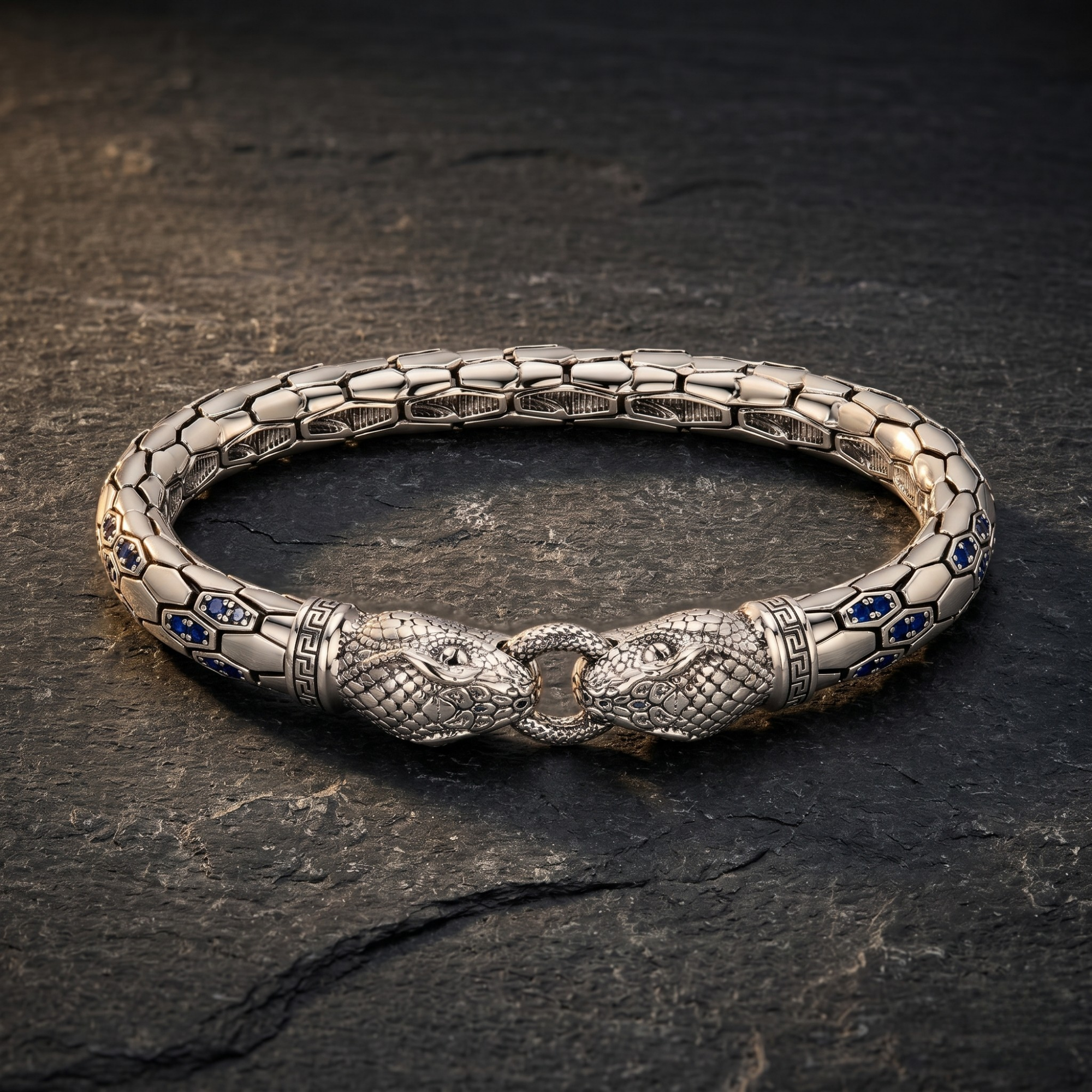 Twin Serpent Royal Bracelet – 925 Silver