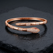 Serpent Luxe Kada – 925 Silver | Rose Gold Finish | Ruaab