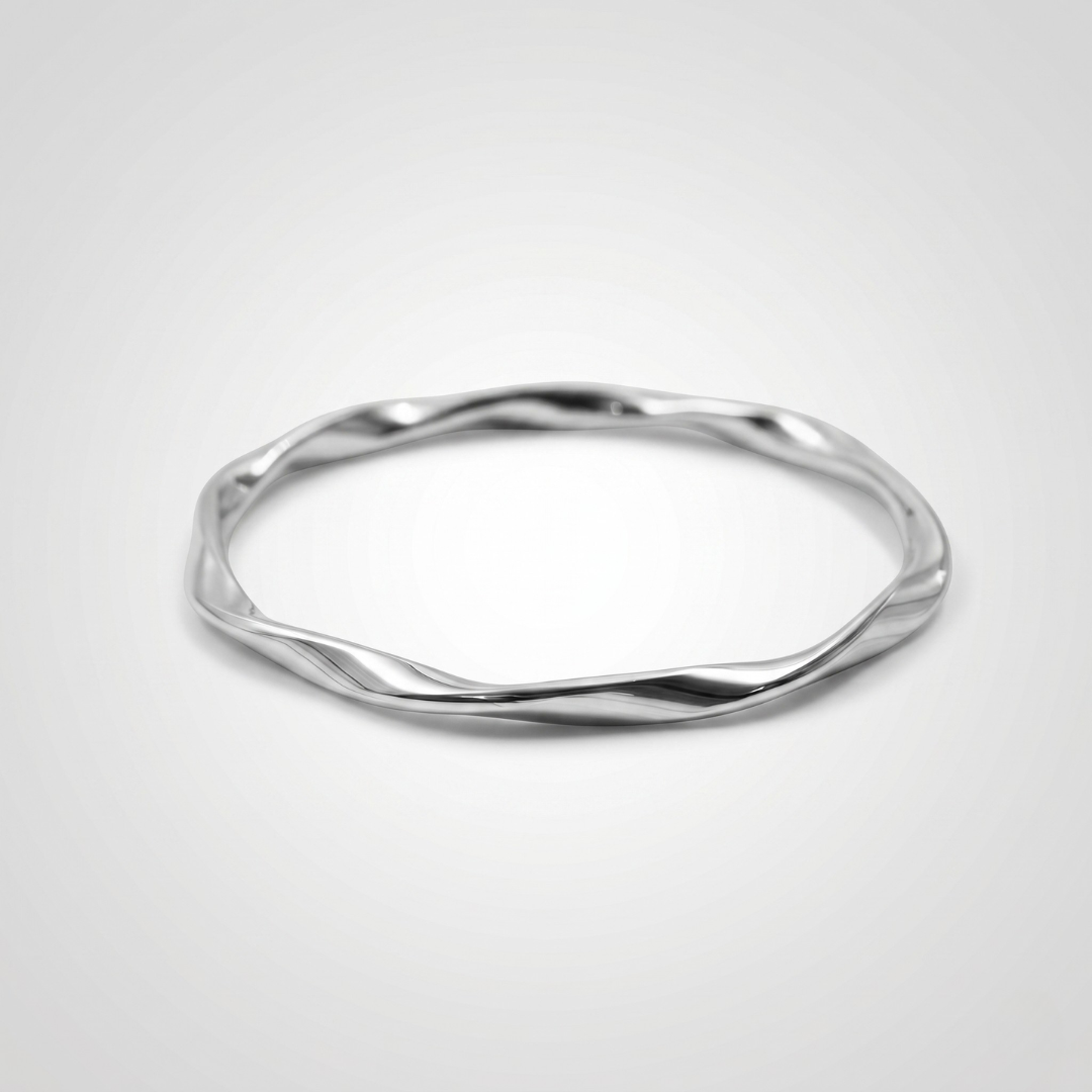 Liquid Wave Kada - 999 Silver